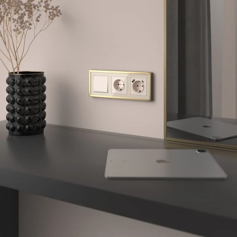 Выключатель одноклавишный проходной (айвори акрил) Werkel W1112043 (a064054)