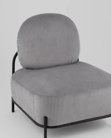 Кресло Стоун велюр рельефный светло-серый Stool Group арт.УТ000039989