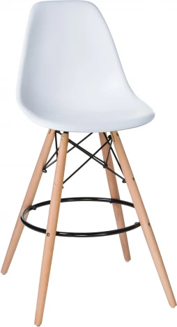 Стул барный DSW BAR (ножки светлый бук, цвет сиденья белый (W-02))