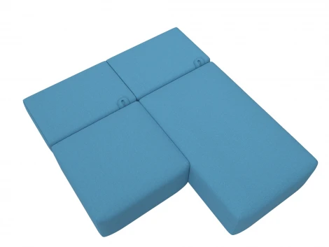 Диван угловой модульный Лига-060 НПБ угол универсальный (ЛДСП,Брус,Фанера/Пластик/Рогожка/Голубой) Лига Диванов 129716