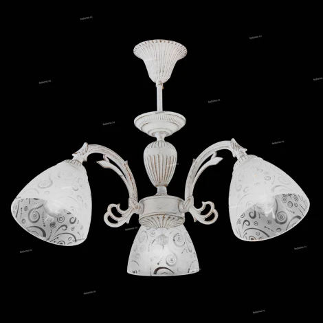 Люстра потолочная Natali Kovaltseva Martinez, 3 плафона, белый с золотом и прозрачным