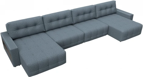 Диван п-образный с полками Лига-053 НПБ Лонг Лига Диванов (Велюр) арт.128998