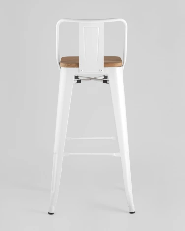 Стул барный Stool Group TOLIX WOOD со спинкой белый глянцевый УТ000000675