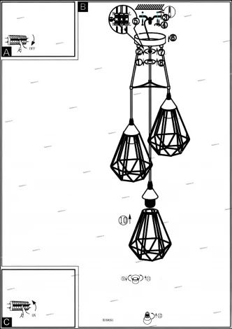 Подвесной светильник Eglo Tarbes 94191 (220V, на проводе)