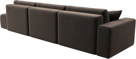 Диван прямой Лига-036 НПБ Модерн Лонг подлокотник слева (Коричневый/Велюр) Лига Диванов арт.121360L