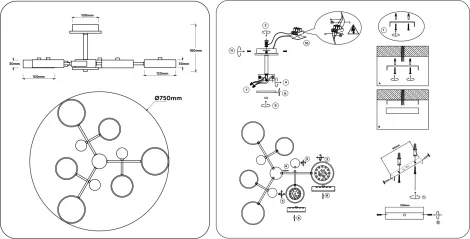 Потолочная люстра светодиодная на штанге с регулировкой цветовой температуры Ambrella COMFORT FL4863 (220V)