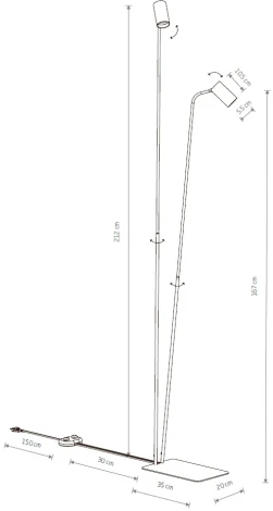 Торшер светодиодный с выключателем Mono 7712 (220V)