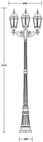 Наземный фонарь Oasis Light ASTORIA 2 91409LB Gw (220V, IP44)