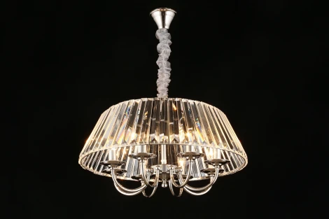 Подвесная люстра Aployt Lucretia APL.748.03.08 (220V, хрусталь, на цепи, свеча, круглые)