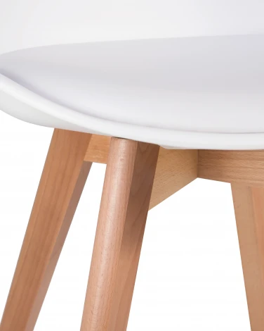 Стул обеденный JERRY SOFT (ножки светлый бук, цвет сиденья белый (W-02))