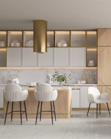 Стул полубарный Wave Stripes букле белый Stool Group арт.УТ000039363