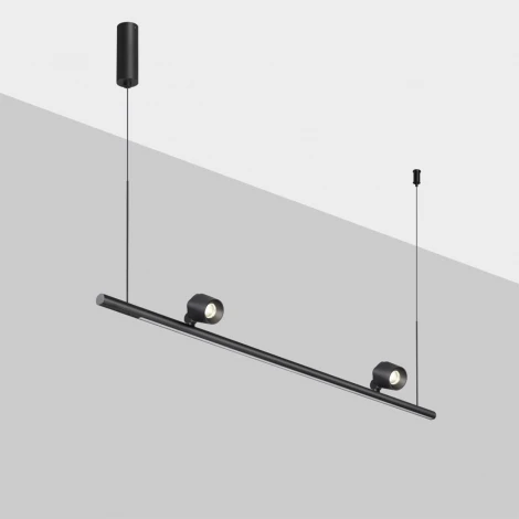 Светильник подвесной диммируемый (сенсер) Novotech Fermo 359309 черный OVER LED 14W+14W 4000K 220V (регулировка яркости, сенсорный выключатель, на тросе)