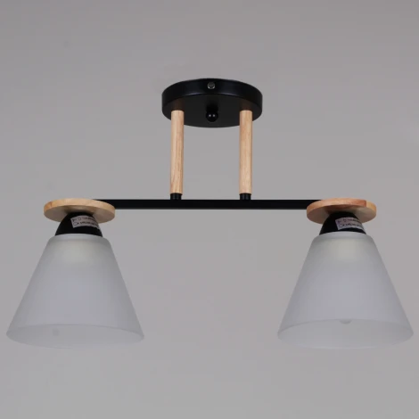 Потолочная люстра на штанге Reluce 11630-0.3-02 BK+WOOD (220V)