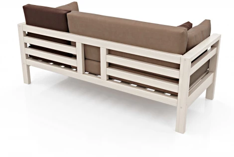 Диван Arsko прямой Домино Б беленый дуб велюр светло-коричневый/темно-коричневый