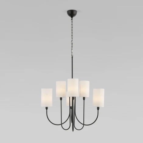 Подвесная люстра Wi-Fi Eurosvet Abbey 60164/6 черный (220V, управление смартфоном, голосовое управление, умный дом - Minimir Home, Алиса, Маруся, Салют, на цепи)