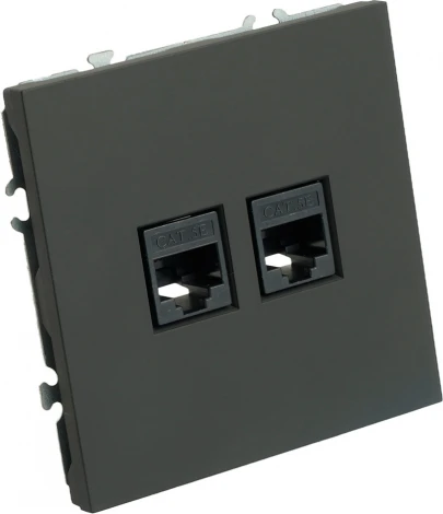 Розетка Ethernet RJ-45 (черный) Stekker Эмили 49848