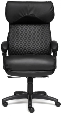 Кресло CHIEF кож/зам/ткань, черный/черный стеганный/черный, 36-6/36-6/11 Tetchair 12851
