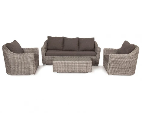 Лаунж-зона из искусственного ротанга, цвет серый 4SIS Фабриция FS3C2T-4-SET gray