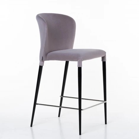 Стул полубарный Albert в шортиках, бархат серый Top Concept 2001000000890