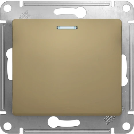 Выключатель встраиваемый одноклавишный с подсветкой (титан) Systeme Electric GSL000413