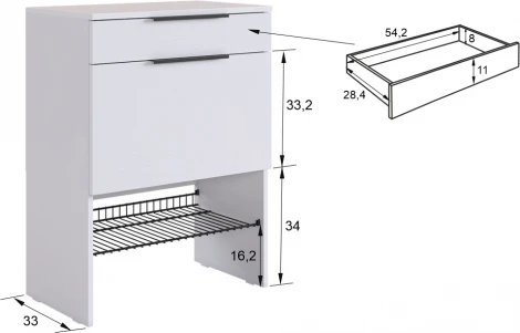 Обувница Баско Mebelson (ЛДСП/Светлое дерево) арт.173780,2964