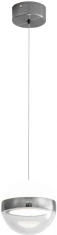 Подвесной светильник Odeon Light Roni 5037/9L никель/прозрачн/молочный/металл/акрил LED 9W 4000K 480лм (220V, на проводе, шар)