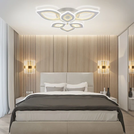 Потолочная люстра светодиодная Natali Kovaltseva Angel LED LAMPS 81198 с пультом ДУ, моб. приложением 240W, белый, LED (регулировка яркости, 220V)
