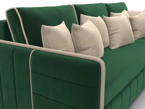 Диван угловой Лига-078 угол универсальный (ДСП/Пластик/Велюр/Зеленый,Бежевый) Лига Диванов 130988
