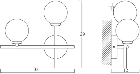 Бра Arte Lamp Bolla-Piccolo A3989AP-2AB (плафоны шарики) (220V, шарики)