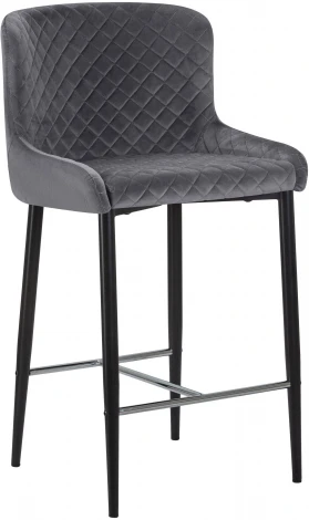 Стул полубарный CHRISTIAN'65 (черные ножки, темно-серый велюр (V108-91))