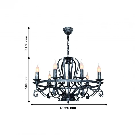 Подвесная люстра F-Promo Palermo 2162-9P (220V, на цепи, подсвечник, свеча)