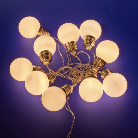 Гирлянда светодиодная «Лампочки», на батарейках 3AA 1,8м. 10 светодиодов, теплый белый свет Uniel ULD-S1800-010/STB/3AA WARM WHITE IP20 BULBS