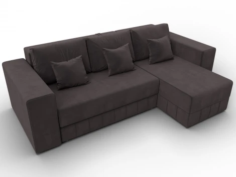 Диван угловой Лига-076 угол универсальный (ДСП/Пластик/Велюр/Коричневый) Лига Диванов 129844