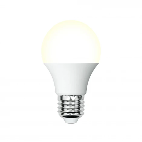 Лампа светодиодная, матовая, теплый белый свет 3000K Volpe Optima LED-A60-10W/3000K/E27/FR/SLS