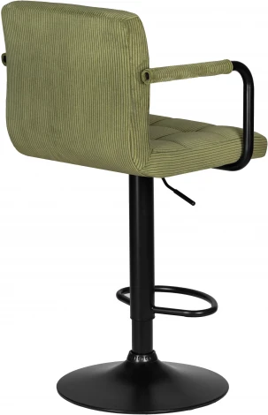 Стул барный DOBRIN KRUGER ARM BLACK (зеленый вельвет (LAR-E2041-7))