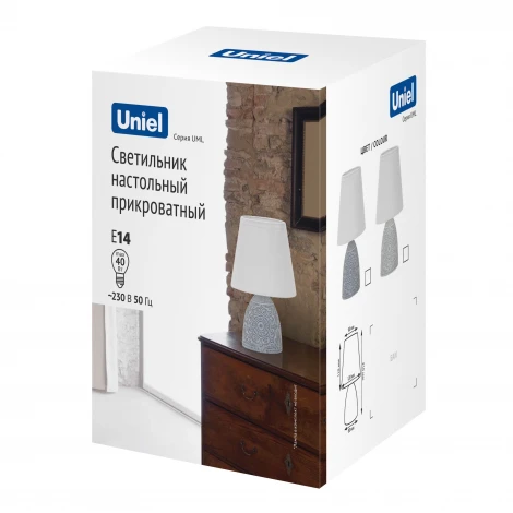 Настольная лампа Uniel UML-B301 E14 LIGHT GREY