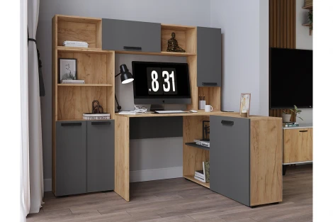 Стол письменный ТЭКС 1200 Квартет-13, дуб крафт/графит