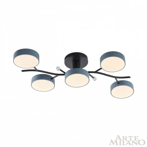 Потолочная люстра на штанге Arte Milano Ferrara 256606/5 Bk/Gr (LED, 220V, круглые)