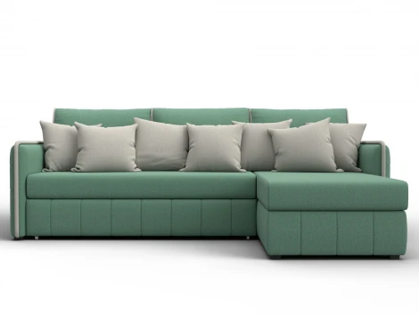 Диван угловой Лига-078 угол универсальный (ДСП/Пластик/Рогожка/Зеленый,Бежевый) Лига Диванов 130979