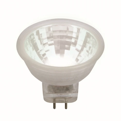 Лампочка светодиодная полусфера белая GU4 3W 3000K Uniel LED-MR11-3W/NW/GU4/220V GLZ21TR