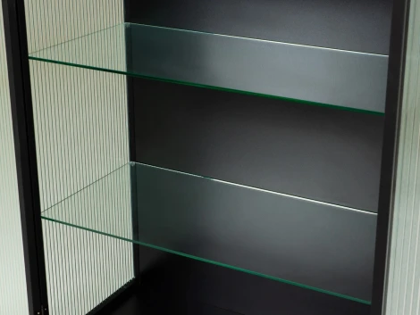 Витрина большая ОГОГО The One (ЛДСП,Металл,Стекло/Черный)