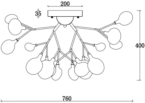 Потолочная люстра на штанге Florencia FR5049CL-27G Freya (220V, лепестки, ветки)