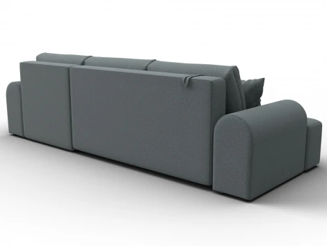 Диван угловой Лига-080 угол правый (ДСП/Пластик/Рогожка/Серый) Лига Диванов 134742