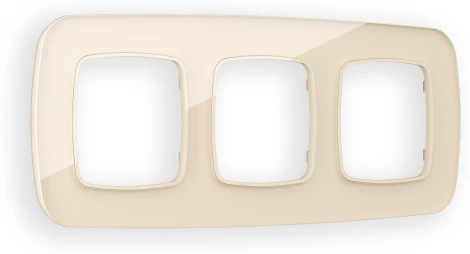 Рамка Ambrella Volt OMEGA Radian (Бежевый Стекло закаленное натуральное) 3-ая OF350303