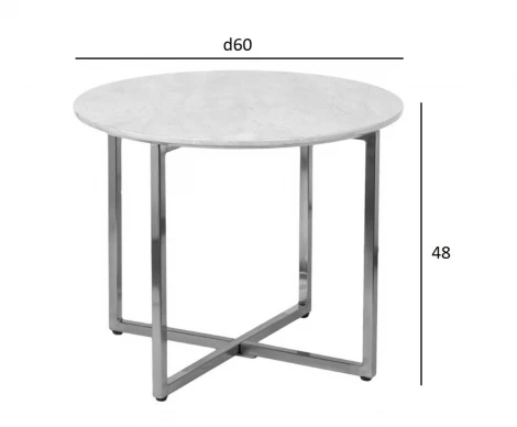 30B-85521 Стол журнальный круглый черный / хром d60*48cм Garda Decor