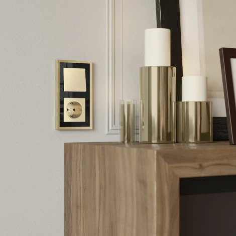 Рамка на 2 поста Baguette (черный/латунь) Werkel W0022852 (a060240)