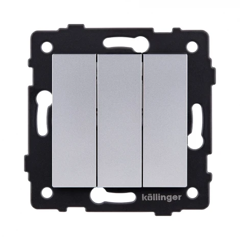Выключатель 3-клавишный 10А/250В серый Kollinger REA-S-012GY для Aspekt, Eleganz, Reflex