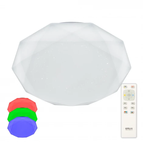 Потолочный светильник RGB круглый Citilux Астрон CL733680G (LED, 220V, пульт управления, круглые)