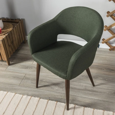 Стул R-Home Oscar тёмно-зеленый/т.орех