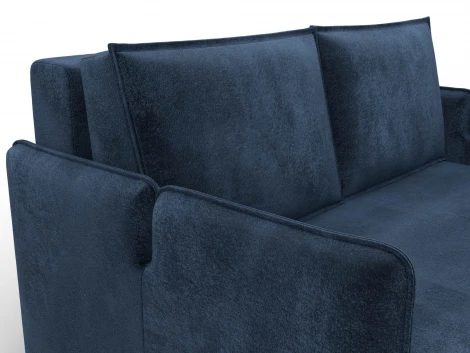 Диван прямой Лига-117 (ЛДСП,Брус,Фанера,Велюр/Синий) Лига Диванов 137022